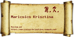 Maricsics Krisztina névjegykártya